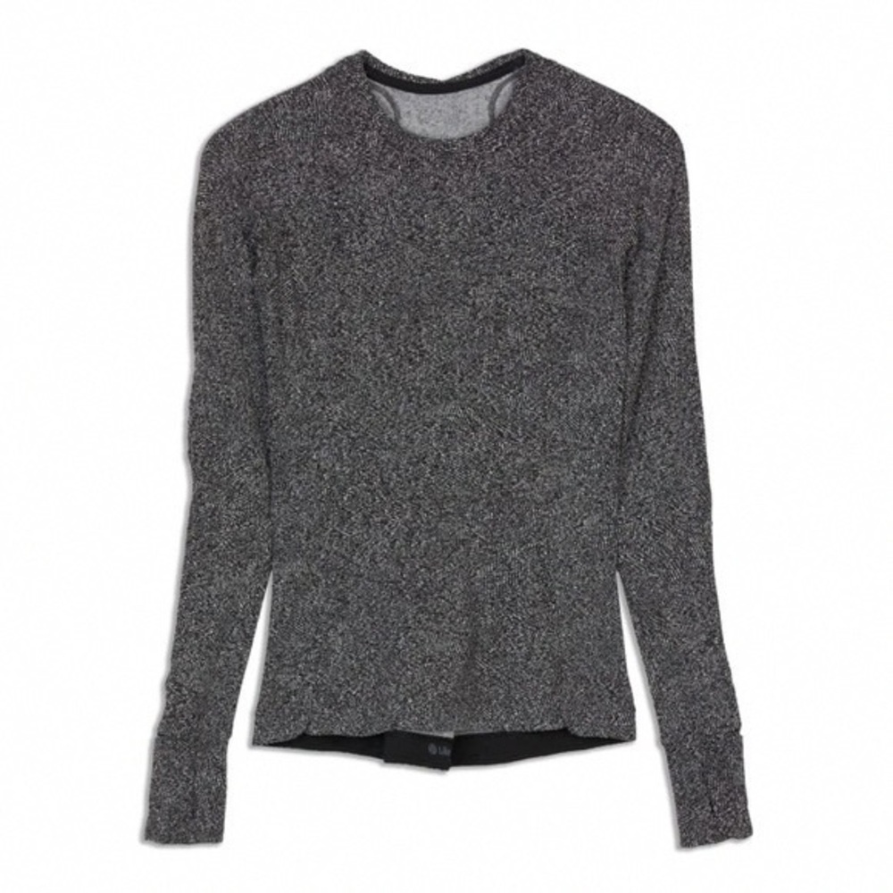 Grey Long Sleeve Crewneck Women's Top